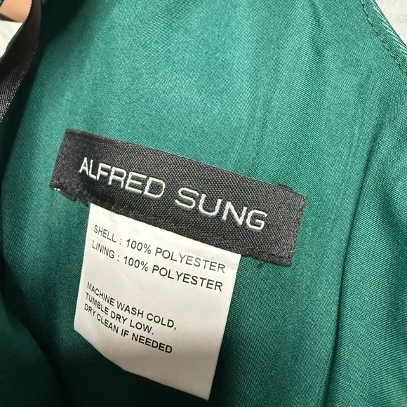 ALFRED SUNG One-Shoulder Green Maxi Dress - Picture 9 of 10